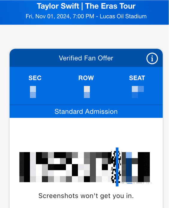 SecureMyPass ticket interface